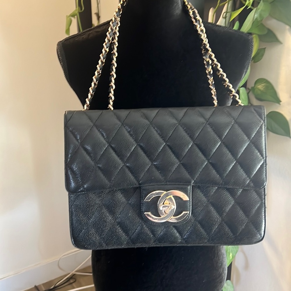 Vegan leather quilted bag